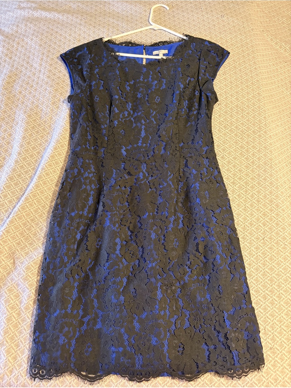 Joie Black and Blue Lace Dress